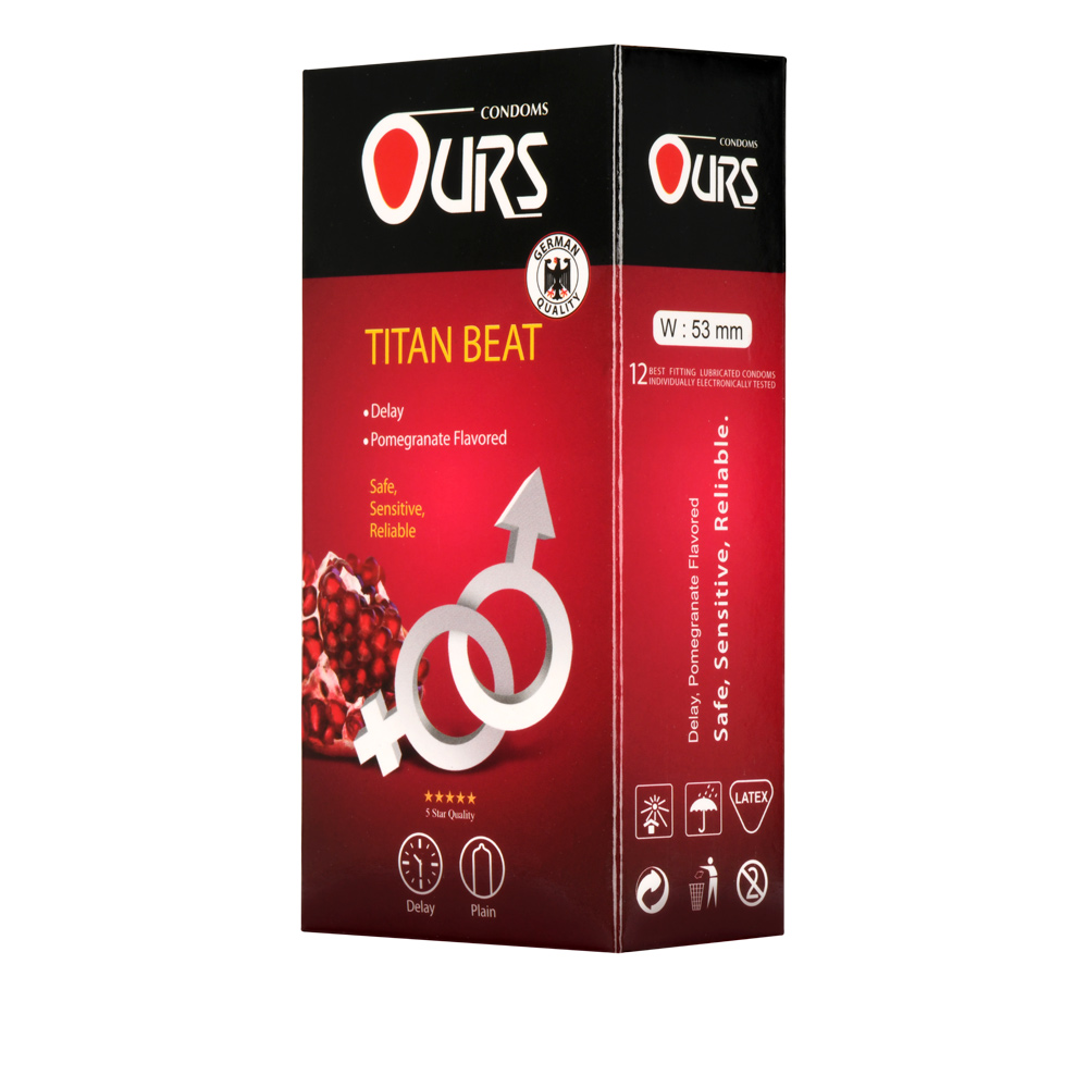 کاندوم اورز مدل Titan Beat بسته 12 عددی