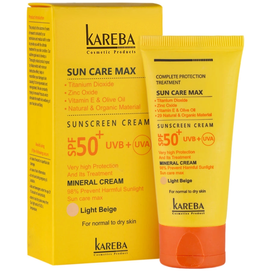 کرم ضد آفتاب ضد چروک سان کر مکس SPF50 بژ روشن کاربا 50 میل