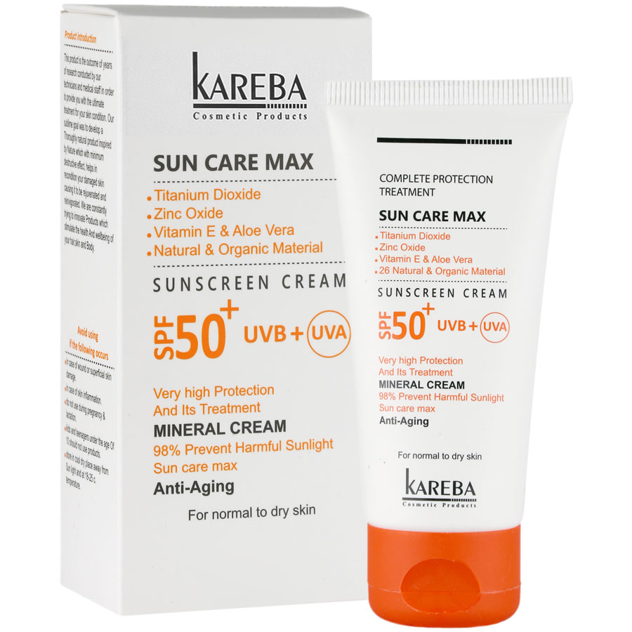 کرم ضد آفتاب ضد چروک سان کر مکس SPF50 مناسب پوست نرمال تا خشک