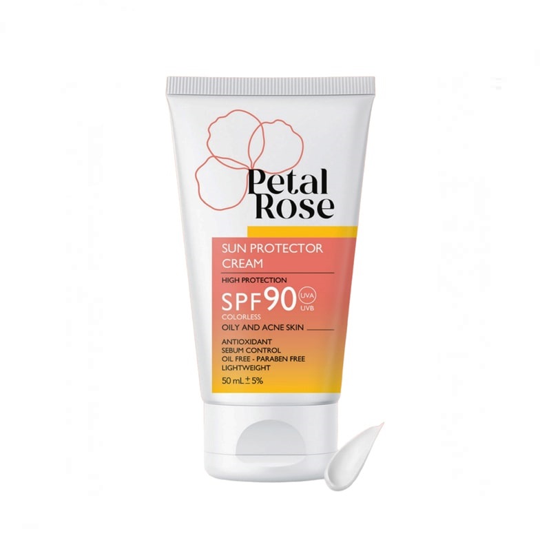 کرم ضد آفتاب بی رنگ پوست چرب پتال رز SPF90
