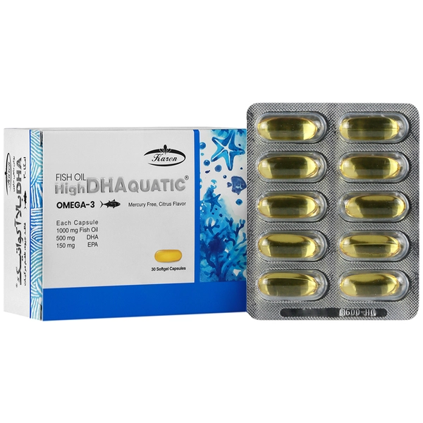 کپسول روغن ماهی امگا 3 کارن مدل High DHA بسته 30 عددی