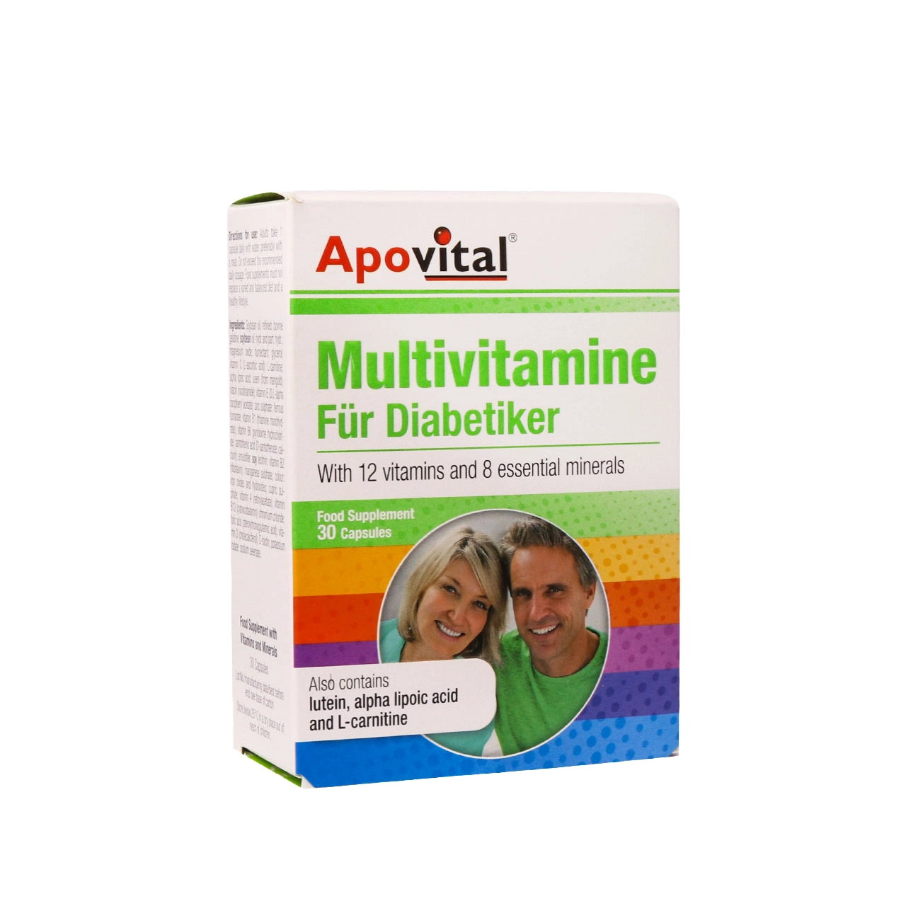 کپسول مولتی ویتامین افراد دیابتی آپوویتال بسته 30 عددی