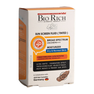 ضد آفتاب رنگی بایوریچ مدل Sunrich با SPF50 مناسب پوست نرمال و خشک بژ طبیعی حجم 50 میلی لیتر