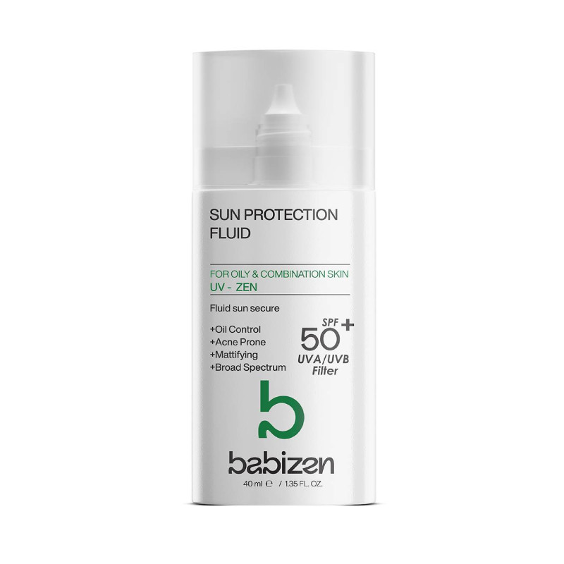 کرم ضد آفتاب بی‌رنگ بابیزن SPF 50 مدل O-C-UV-ZEN ‌ پوست های چرب، حساس، مختلط حجم 40 میلی‌لیتر