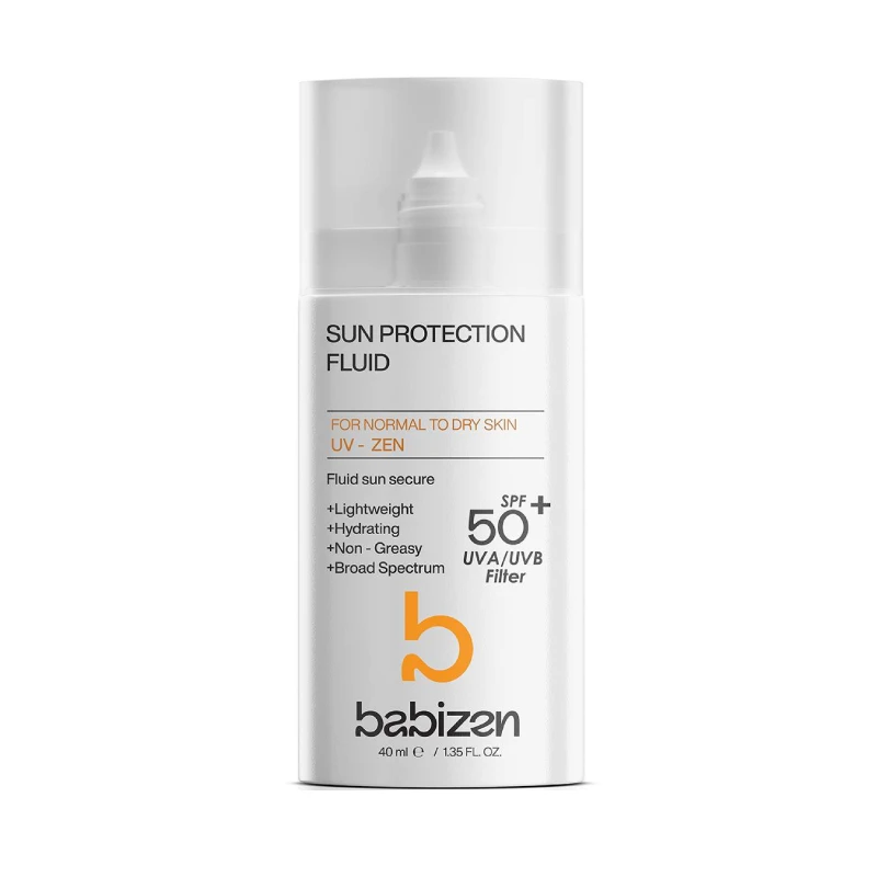 کرم ضد آفتاب بی‌رنگ بابیزن SPF 50 مدل N-D-UV-ZEN ‌محافظ در برابر اشعه UVA و UVB پوست های خشک، معمولی، خیلی خشک حجم 40 میلی‌لیتر