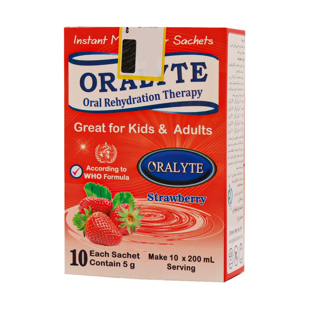 ساشه اورالیت توتفرنگی پژند نیکو دارو ۱۰ عددی | درمان کم آبی بدن